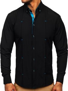 Camicia a manica lunga da uomo nera Bolf 20725