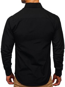 Camicia a manica lunga da uomo nera Bolf 20725