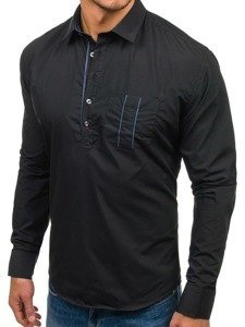 Camicia a manica lunga da uomo nera Bolf 5791