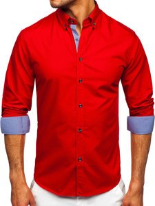 Camicia a manica lunga da uomo rossa Bolf 20719