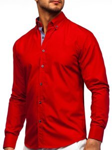 Camicia a manica lunga da uomo rossa Bolf 20719