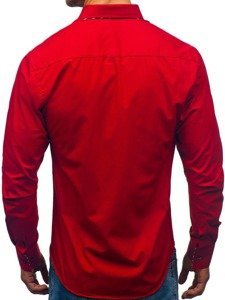 Camicia a manica lunga da uomo rossa Bolf 3762