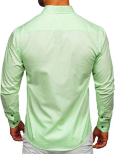 Camicia a manica lunga da uomo verde chiara Bolf 20716