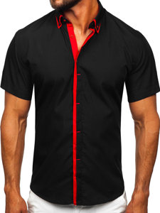 Camicia a maniche corte da uomo nero Bolf 19601