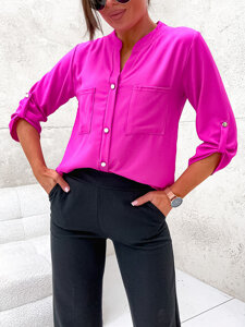 Camicia a maniche lunghe da donna fucsia Bolf 713