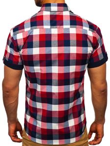 Camicia a quadri a manicha corta da uomo bordò Bolf 5532