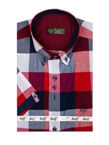 Camicia a quadri a manicha corta da uomo bordò Bolf 5532