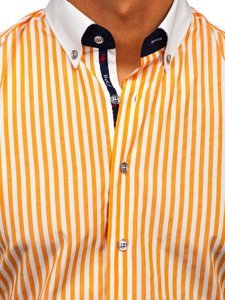 Camicia a righe a manica lunga da uomo arancione Bolf 20727