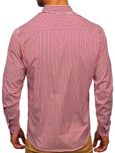 Camicia a righe a manica lunga da uomo rossa Bolf 20726