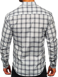 Camicia a scacchi a manica lunga da uomo grafite Bolf 22749