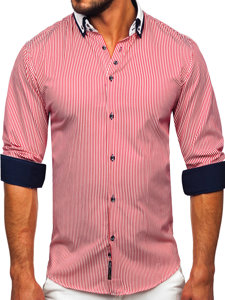 Camicia broker a manica lunga da uomo bordò Bolf 0909