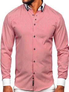 Camicia broker a manica lunga da uomo bordò Bolf 0909