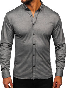 Camicia casual a manica lunga da uomo antracite Bolf 500