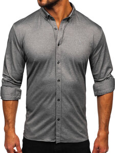 Camicia casual a manica lunga da uomo antracite Bolf 500