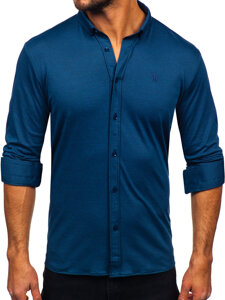 Camicia casual a manica lunga da uomo blu Bolf 500