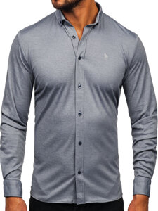 Camicia casual a manica lunga da uomo grigio Bolf 500