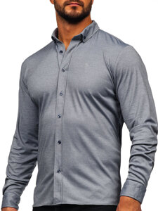 Camicia casual a manica lunga da uomo grigio Bolf 500