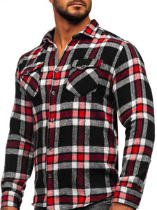 Camicia di flanella a maniche lunghe a scacchi da uomo rojo Bolf 22702