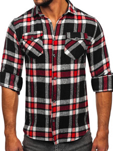 Camicia di flanella a maniche lunghe a scacchi da uomo rojo Bolf 22702