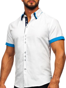 Camicia elegante a manica corta da uomo bianca Bolf 2926