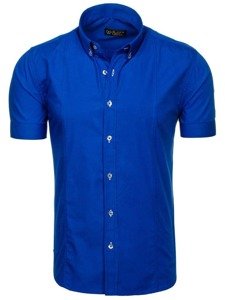 Camicia elegante a manica corta da uomo bluette Bolf 5535