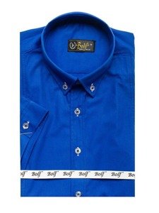 Camicia elegante a manica corta da uomo bluette Bolf 5535