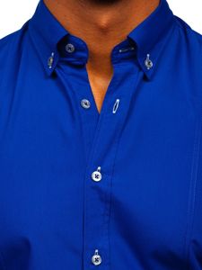 Camicia elegante a manica corta da uomo bluette Bolf 5535