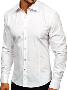 Camicia elegante a manica lunga da uomo bianca Bolf 1703