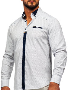 Camicia elegante a manica lunga da uomo bianca Bolf 19603