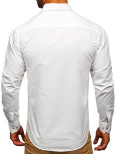 Camicia elegante a manica lunga da uomo bianca Bolf 20703