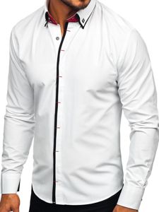 Camicia elegante a manica lunga da uomo bianca Bolf 2767-1