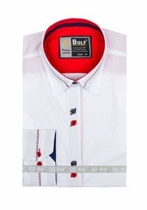 Camicia elegante a manica lunga da uomo bianca Bolf 5826