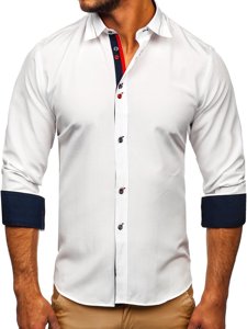 Camicia elegante a manica lunga da uomo bianca Bolf 5826