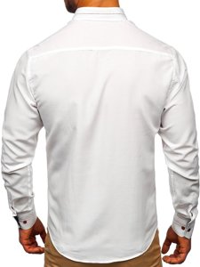 Camicia elegante a manica lunga da uomo bianca Bolf 5826