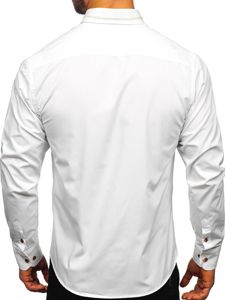 Camicia elegante a manica lunga da uomo bianca Bolf 6964