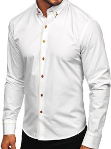 Camicia elegante a manica lunga da uomo bianca Bolf 6964