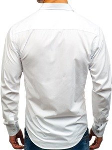 Camicia elegante a manica lunga da uomo bianca Bolf 8822