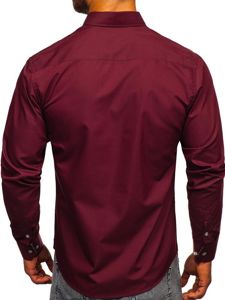 Camicia elegante a manica lunga da uomo bordò Bolf 4711