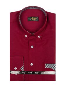 Camicia elegante a manica lunga da uomo bordò Bolf 4711