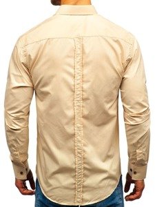 Camicia elegante a manica lunga da uomo cammello Bolf 1769