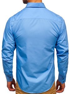 Camicia elegante a manica lunga da uomo celeste Bolf 0926