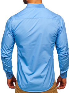 Camicia elegante a manica lunga da uomo celeste Bolf 7724-1