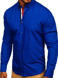 Camicia elegante a manica lunga da uomo cobalto Bolf 3713