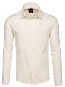 Camicia elegante a manica lunga da uomo ecru Bolf TS100