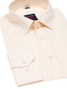 Camicia elegante a manica lunga da uomo ecru Bolf TS100