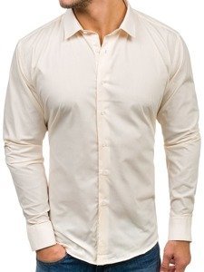 Camicia elegante a manica lunga da uomo ecru Bolf TS100