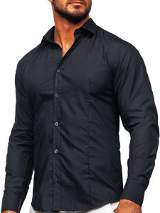 Camicia elegante a manica lunga da uomo grafite Bolf 1703