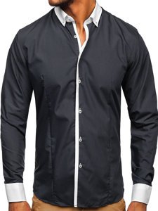 Camicia elegante a manica lunga da uomo grafite Bolf 2782