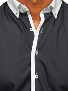 Camicia elegante a manica lunga da uomo grafite Bolf 2782