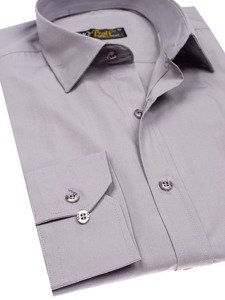 Camicia elegante a manica lunga da uomo grigia Bolf 1703